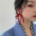 Feyley Red Loop Earrings - Exaggerated Tassel & Crystal Long Drop Jewelry for Women & Girls - Buy Online on GoSupps.com