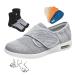 Womens Fattening and Widening Adjustable Breathable Diabetic Shoes Non Slip Swollen Feet Walking Edema Sneakers Closed Toe Preventive Shoes for Mother Day Birthday Anniversary 10.5 Light Gray
