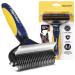Professional dog brush for grooming depilation depilation de -felting degreasing small medium and large dogs cats with short or long hair in blue bundle