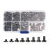 90 Sets Chicago Screws Assorted Kit  6 Sizes of Round Flat Head Leather Rivets Metal Screw Studs for DIY Leather Craft and Bookbinding (M5 X 4  5  6  8  10  12) (Black)