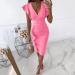 Briskorry V-Neck Floral Business Dress for Women - Elegant Summer Festival Dresses with Ruffled Hems - Buy Online on GoSupps.com