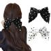 Ypkia French Polka Dot Hair Clip with Bow Hair Bow Clip Large Hair Bows Women's Hair Accessory for Women Girls (Black White)