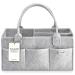 Putska Baby Diaper Caddy Organizer Nursery Basket - A Baby basket gift registry for baby shower list. This is a baby must haves essentials. Neutral baby stuff for newborn boy nursery decor or girl gray