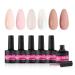 Beauty7 UV Nail Polish Set 6 Colours 7 ml Manicure Gift for Beginners Nail Art Salon DIY Gel Polish Shellac Nail Polish UV Gel Set for Nail Design Milk Tea
