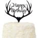 LOVENJOY Gift Boxed Antler Happy Birthday Cake Topper Black Frosted Acrylic - Buy Online on GoSupps.com