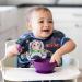 Bumkins Suction Silicone Baby Feeding Set - Purple | BPA-Free Bowl, Lid, Spoon | Ideal for First Feeding & Baby Led Weaning - Buy Online on GoSupps.com