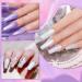 Rechoo Liner Nail Gel Polish-10ML*2 White & Purple Pearl Shimmer Glitter Gel Nail Polish for Fineliner Nail Art French Manicure Nail Polish Shellac Color Gel with thinner Brush E-2-Purple & White - Buy Online on GoSupps.com