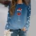 Women s Christmas Sweater Top | Festive Ugly Santa Claus Pullover | Long Sleeve Blouson | M 4-Blue | International Shipping - Buy Online on GoSupps.com