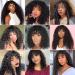 CYNOSURE 16 Inch Water Wave Wig with Bangs | 150% Density Glueless Human Hair for Black Women | Natural Black Non-Lace Front Wig | Pack of 1 - Buy Online on GoSupps.com