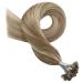 Moresoo Bonding Extensions | Real Hair U-Tip Keratin Extensions | Blond Strands | Remy Hot Fusion | #P9A/60 Light Brown & Platinum Blond | 50g 50cm - Buy Online on GoSupps.com