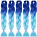 SEGO 5 Pieces Ombre Hair Braid Extensions - 24 Dark Blue & Light Blue Crochet Braiding Hair for Stunning Styles - Buy Online on GoSupps.com
