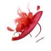 Ladies Feather Aliceband/Clip Fascinator Hat for Weddings Races Royal Ascot (Coral)