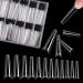 240 pieces of wrong nails tips 12 sizes nail extension transparent nail tips half cover incorrect nail tip French clear acrylic wrong nails for diy nail art