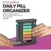 Weekly Pill Organizer with 1 Dispenser & 7 Stackable Compartments - 4 Times-a-Day (Morning, Noon, Evening, Bedtime) - Black - Buy Online on GoSupps.com