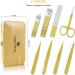 Tweezers Set for Facial Hair Removal Women 8Pcs Precision Eyebrow Tweezers Nail Clipper Set Eyebrow Plucker Men for Ingrown Hair Removal (Champagne Colour) - Buy Online on GoSupps.com