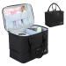 GR69N Nail Polish Organizer Fits Nail Lamp and 40 Bottles Nail Polish (2ml-15ml)-Double Layer Nail Polish Storage Bag with Tons of Storage for Nail Supplies (Patented-Bag Only)-Black