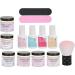 Nail Dipping Powder Set - Nail Kit Starter Nail Art Powder Professional Top Base Coat Gel Dust Brush 6 Color Manicure Tool Set for Nail Artist Salon Home Use (K1214) - Buy Online on GoSupps.com
