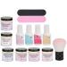 Nail Dipping Powder Set Nail Art Powder Top Base Coat Gel Dust Brush Manicure Tool Set for Nail Salon(K1214)
