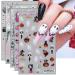 JMEOWIO 6 Sheets Halloween Nail Art Stickers Decals Self-Adhesive Cute Pumpkin Skull Horror Ghost Witchy Spider Web Bat Spook Nail Supplies Nail Art Design Decoration Accessories