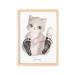 Baby footprint image personalized animal image poster with animals for baby room decoration children's room Memory of milestone (without color) (cat A4 | foot length up to 6 months) DIN A4 |Foot length up to 6 cm |Age up to 6 months of cat