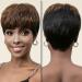 ALANHAIR Pixie Cut wig Human Hair Short Wigs for Black Women Glueless 100% Real Human Hair High Completion Hairstyle Easy to Take Care of(BLACK MIX BROWN)