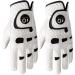 FINGER TEN Mens Golf Glove Left Hand Right with Ball Marker Value 2 Pack, Weathersof Grip Soft Comfortable, Fit Size Small Medium ML Large XL X-Large Left