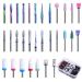 30 pieces of nail cutter attachments and 75 pieces of nail miller grinding sleeve professional tungsten alloy and ceramic milling milling bit for gel nails 3/32 inch nail milling cutters set for manicure and pedicure