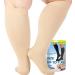 Absolute support opaque compression stockings for women and men class 2 20-30 mmHg - compression socks for varicose veins swelling lymphedema lipedema - support stockings beige 6x -large 6xl beige