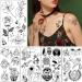 Black Tiny Temporary Tattoos - 20 Sheets Hands & Face Stickers for Men and Women - Flower, Moon, Snake Designs - Waterproof Body Art for Arm, Neck, Shoulder - Clavicle Tattoos - Buy Online on GoSupps.com