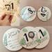 Paifeancodill Baby Monthly Milestone Cards Sign 7 Pcs Double Sided Wooden Baby Monthly Milestone Marker Discs Newborn Sign Baby Birth Announcement Milestone Discs Newborn First Year Photo Props - Buy Online on GoSupps.com