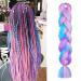 Aomig Braids Extensions | 24 Strands of Colorful Artificial Hair for Box Braids - Purple Pink Green Blue | Durable & Easy-to-Use Hair Braid Extensions for International Shipping - Buy Online on GoSupps.com