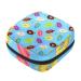 Menstruation pad bag with zipper women's napkin bag tampons collecting bags for women and girls (sweet donut pouring colorful blue)