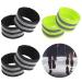 Deepton 6 pieces of pants bracker bike elastic reflector strap reflecting tapes with Velcro fastener pants protection bike with strong reflector strips for cycling jogging black and neon yellow green