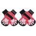 Pupeck 2 pairs double -sided anti -slip dog socks with adjustable straps for the interior - dog shoes Pfot protection summer pet paws protection traction control socks on hardwood base large (2 pair) red black