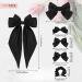 XiangSKY 6 Pieces Hair Clips Black Hair Bow Ladies Bowknot Large Hair Clip Hair Accessory for Girls Women Hair Bow Silk Satin Hair Bows Long Black Bow Hair Accessories - Buy Online on GoSupps.com