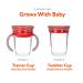 Nuby 360 Edge 2 Stage Drinking Rim Cup with Removable Handles & Hygienic Cover - 8 Oz Red | 12M+ | 240 Ml - 80660 - Buy Online on GoSupps.com