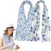 Zalati women's bib 2 pieces dining room scarf clothing protection mouth cloth reusable with butterfly/flower style for the dining table