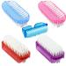 5 Pcs Nail Clean Brush Plastic Handle Nail Brushes Double Sided Nail Brushes & Vertical Scrubbing Brush for Nails Toes Hands Garden Home Salon