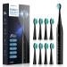 Sonic Electric Toothbrush with 8 Dupont Brush Heads, Rechargeable Sonic Electric Toothbrush for Adults and kids with V-Sonic Technology, 5 Modes & Smart Timer, 3 Hours Fast Charge Lasts up to 60 Days