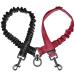 NASJAC double dog leash no tangling 360 rotatable splinter double linen for two dogs adjustable shock-damping bungee-reflecting leash for dogs small medium and large running training 2-colors version (for S+m) black+red