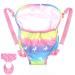 Heawaa baby doll carrier set portable storage bag backpack doll accessories with dotted diaper bibs for 45.7 cm (18 inch) baby dolls (doll not included in the scope of delivery) rose