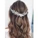 Easedaily Silver Flower Leaf Bridal Hair Vine Headpiece with Pearls - Wedding Hair Accessories for Women and Girls - Buy Online on GoSupps.com