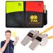 Nami's referee set with 2 metal referee pipe with red yellow referee card with bag football referee cards set referee whistling set for football game coach football referee kit 1