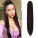 Fine horseplay extensions with cord strain long straight braid cord strip ponytail hair stretching hair extensions synthetic dark brown drawstring ponytail extension for women 70 cm dark brown - cord strain -70 cm 70 cm (1 Pack)