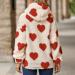 Buy Hanxiulin Women's Fleece Jacket - Plush Cuddly Cardigan Warm Down Coat for Autumn & Winter - Breathable Red Jacket | International Shipping Available - Buy Online on GoSupps.com