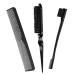 JEOPOOM hair comb set 3 pieces hair comb and brush set Sleek Bun brush double edge brush and ridst bristle hairbrush comb and double tooth comb hairdresser comb for men and women 3-black