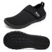 Racqua Men's Women's Water Shoes Barefoot Quick Dry Lightweight Aqua Shoes Swim Beach Shoes 11.5 Women/10.5 Men Hd134-black