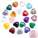 Heart of stone Kaluofan 20 pieces of gemstones gems for children gemstone heart lucky stones crystals natural colorful crystals stones stone for meditation chakra Reiki energy compensation