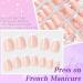 240pc French Tip Press On Nails - Short Nude Coffin Fake Nails with Glue & Adhesive Tabs | Artificial Acrylic Fingernail Tips - Buy Online on GoSupps.com