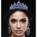 CAVETEE Blue Baroque Queen Crown - Luxurious Rhinestone Tiara for Women | Wedding, Birthday, Prom & Princess Party Headband - Buy Online on GoSupps.com